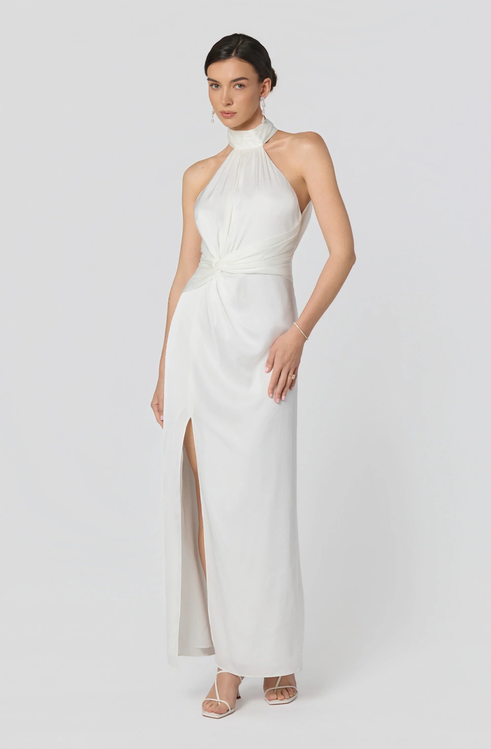 Inixyf Aspen Twist Front Halter Maxi Dress