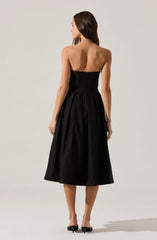 Lbruh Reiona Strapless Pleated Midi Dress