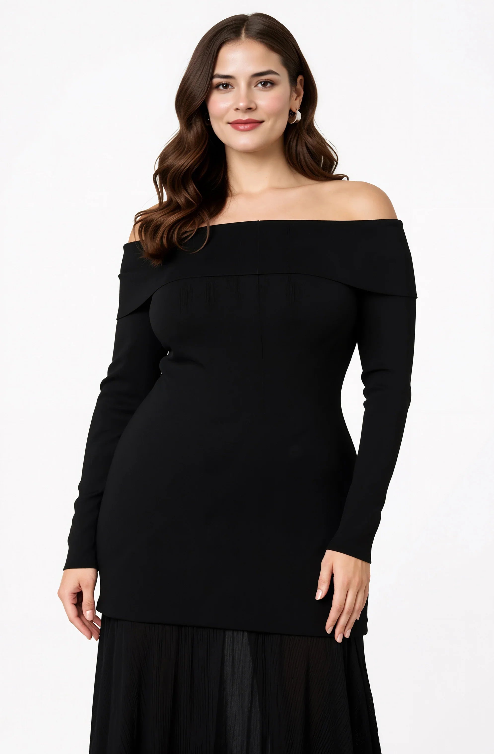 Lbruh Lidia Off-Shoulder Pleated Midi Dress