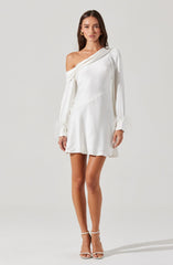 Lbruh Augusta Feather Trim Mini Dress