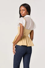 Inixyf Carrington Mixed Media Layered Peplum Top