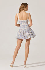 Lbruh Floral Milkmaid Bubble Hem Dress