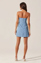 Lbruh Mazzei Strapless Denim Mini Dress