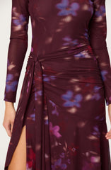 Lbruh Aubriella Floral Mesh Midi Dress