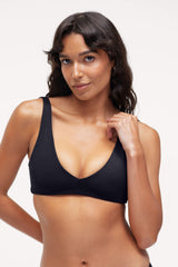 Plunge Bikini Top | Smooth Black