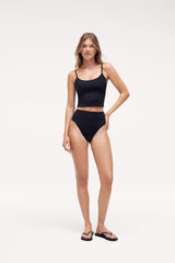 High Waist Bikini Bottom | Smooth Black