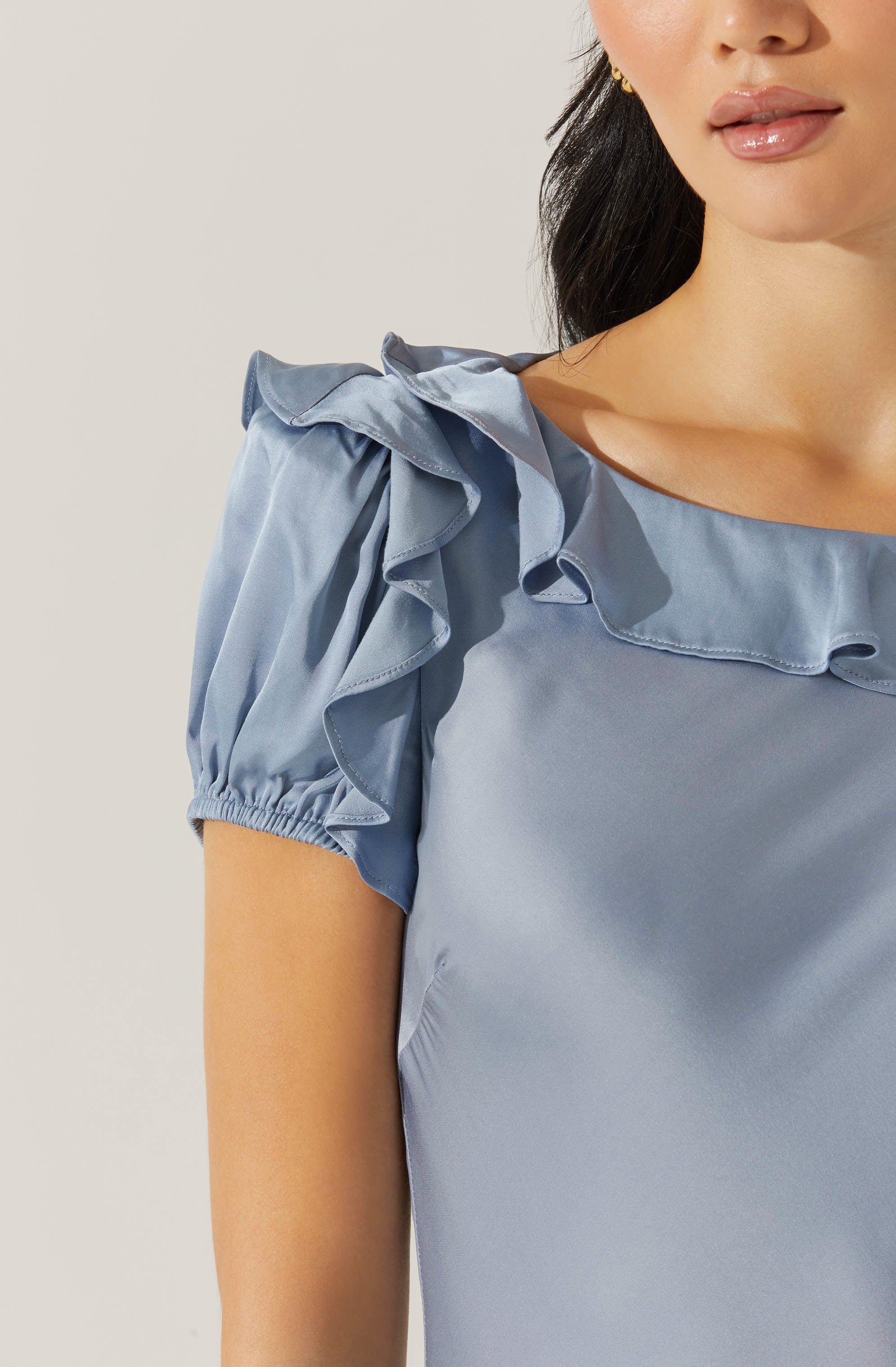 Lbruh Auden Satin Ruffle Midi dress