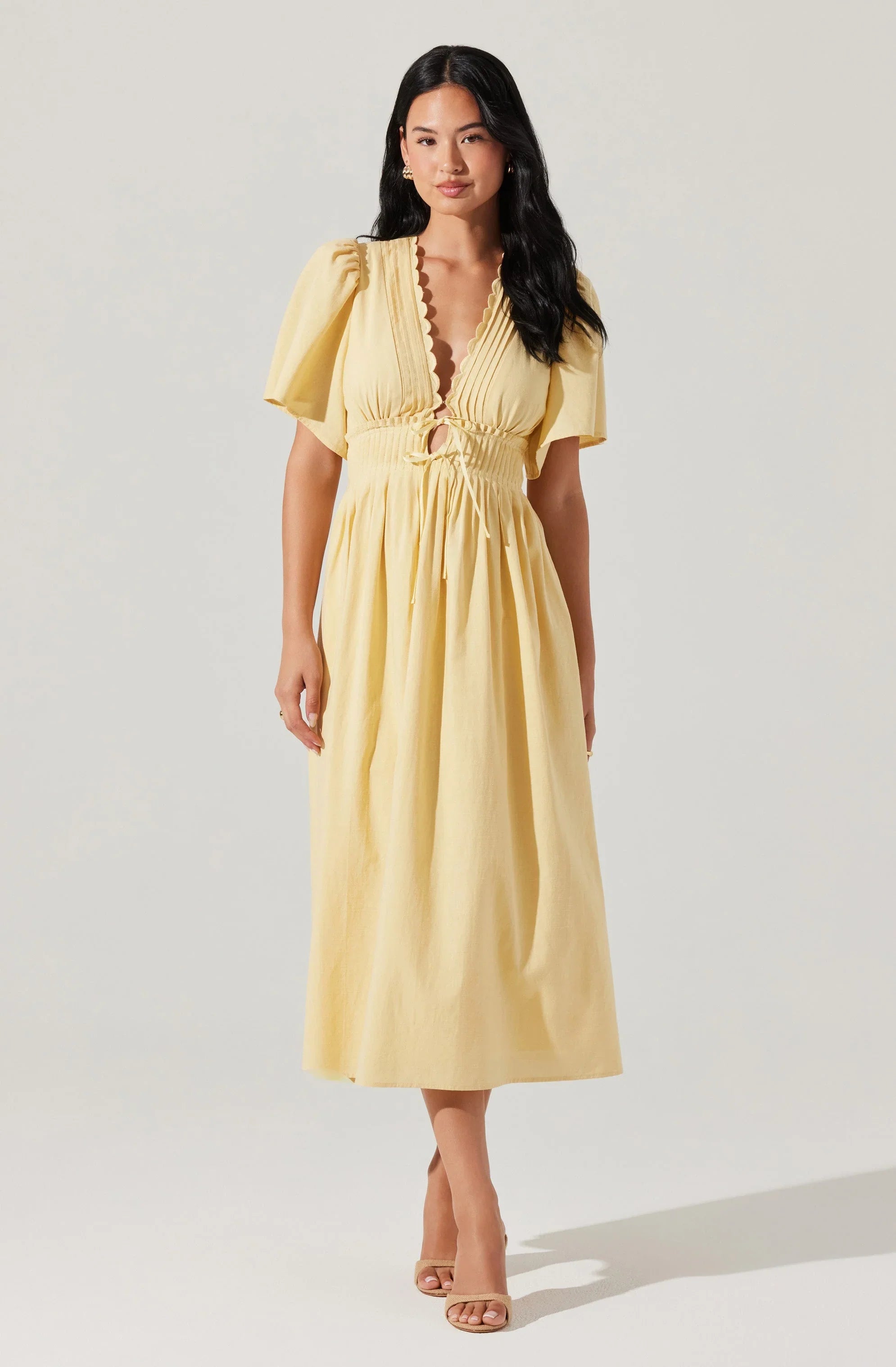 Lbruh Hadleigh Scallop Trim Midi Dress