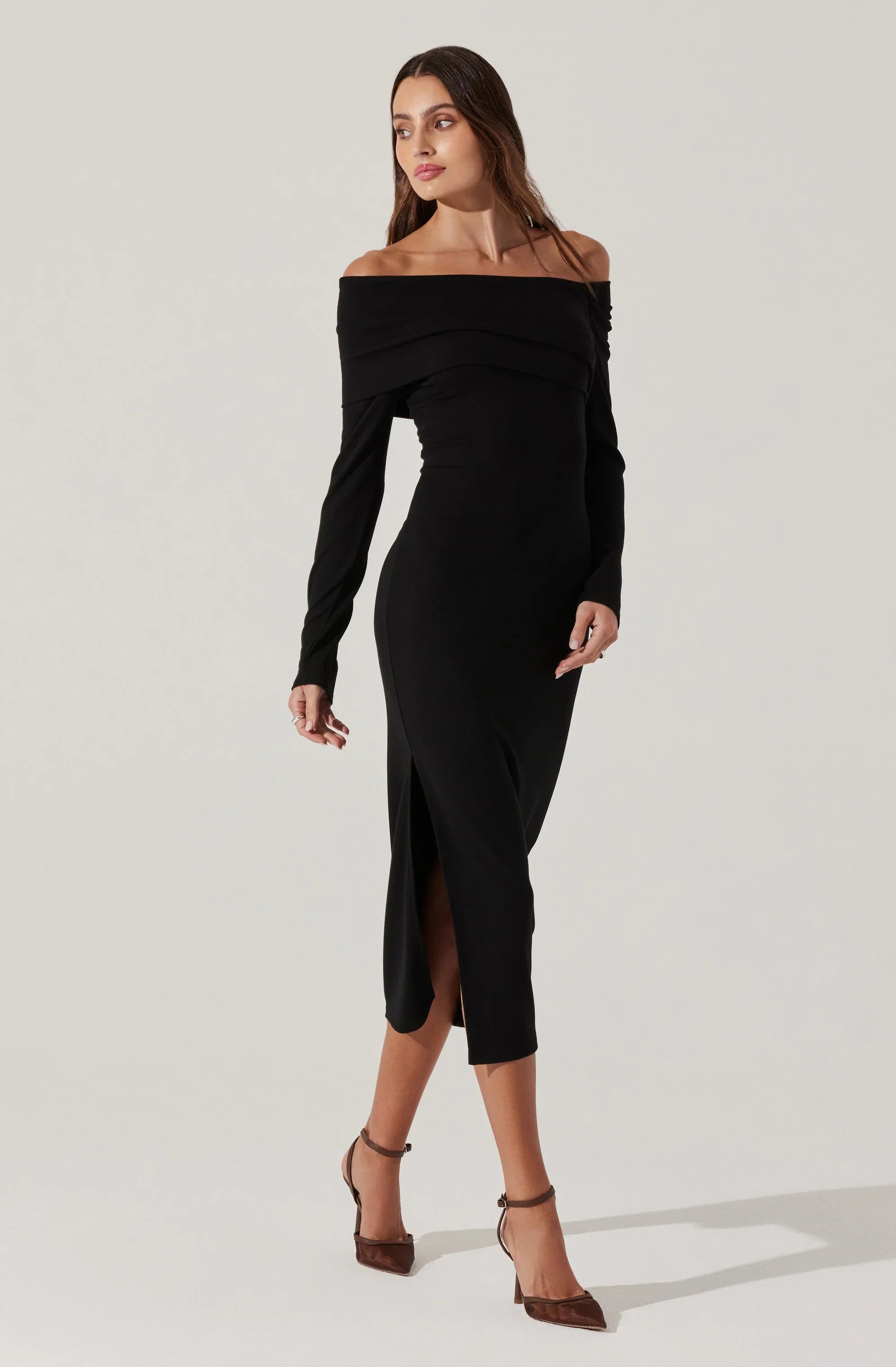 Lbruh Jada Off Shoulder Midi Dress