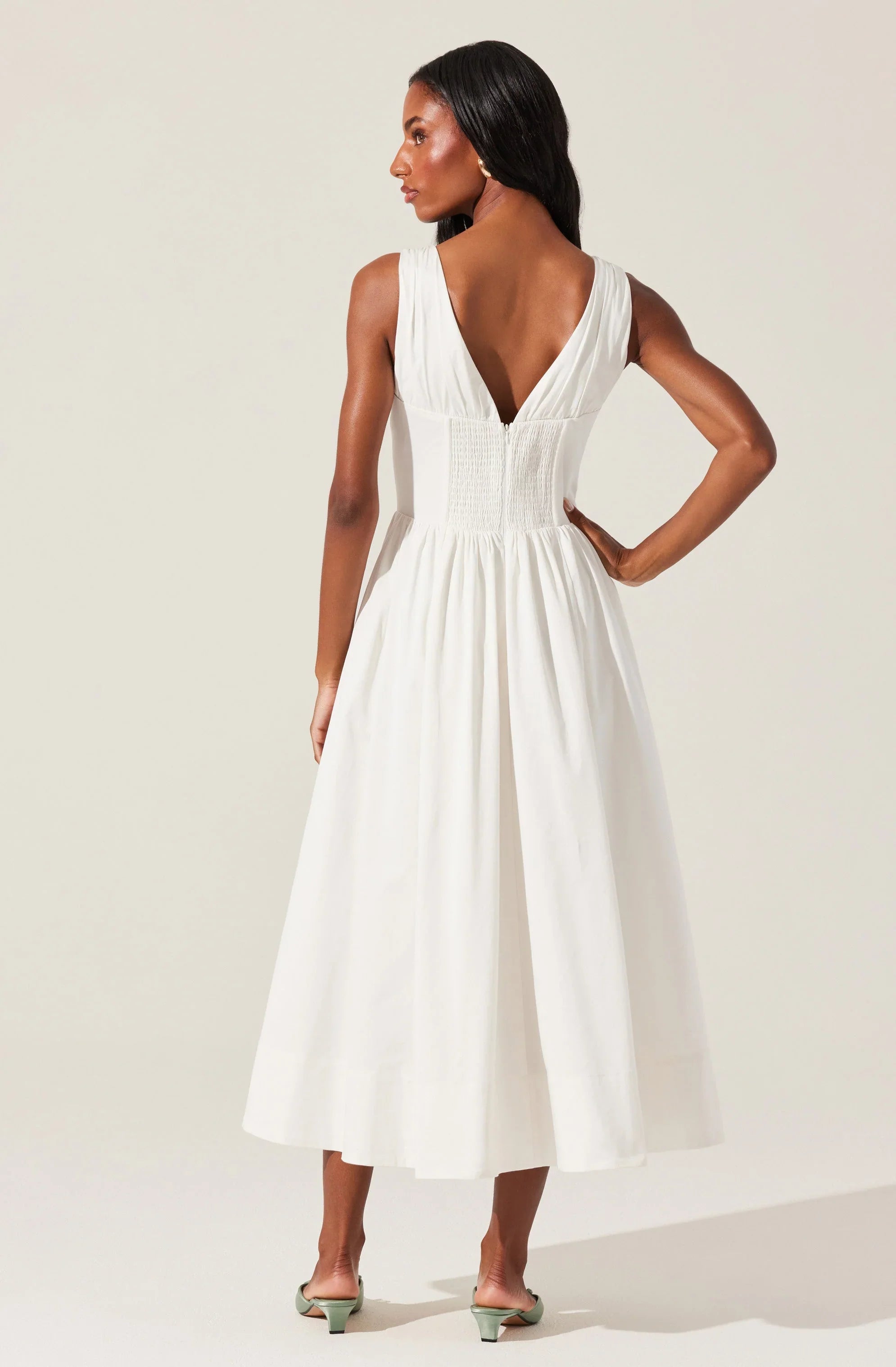 Lbruh Maili Corset Poplin Midi Dress