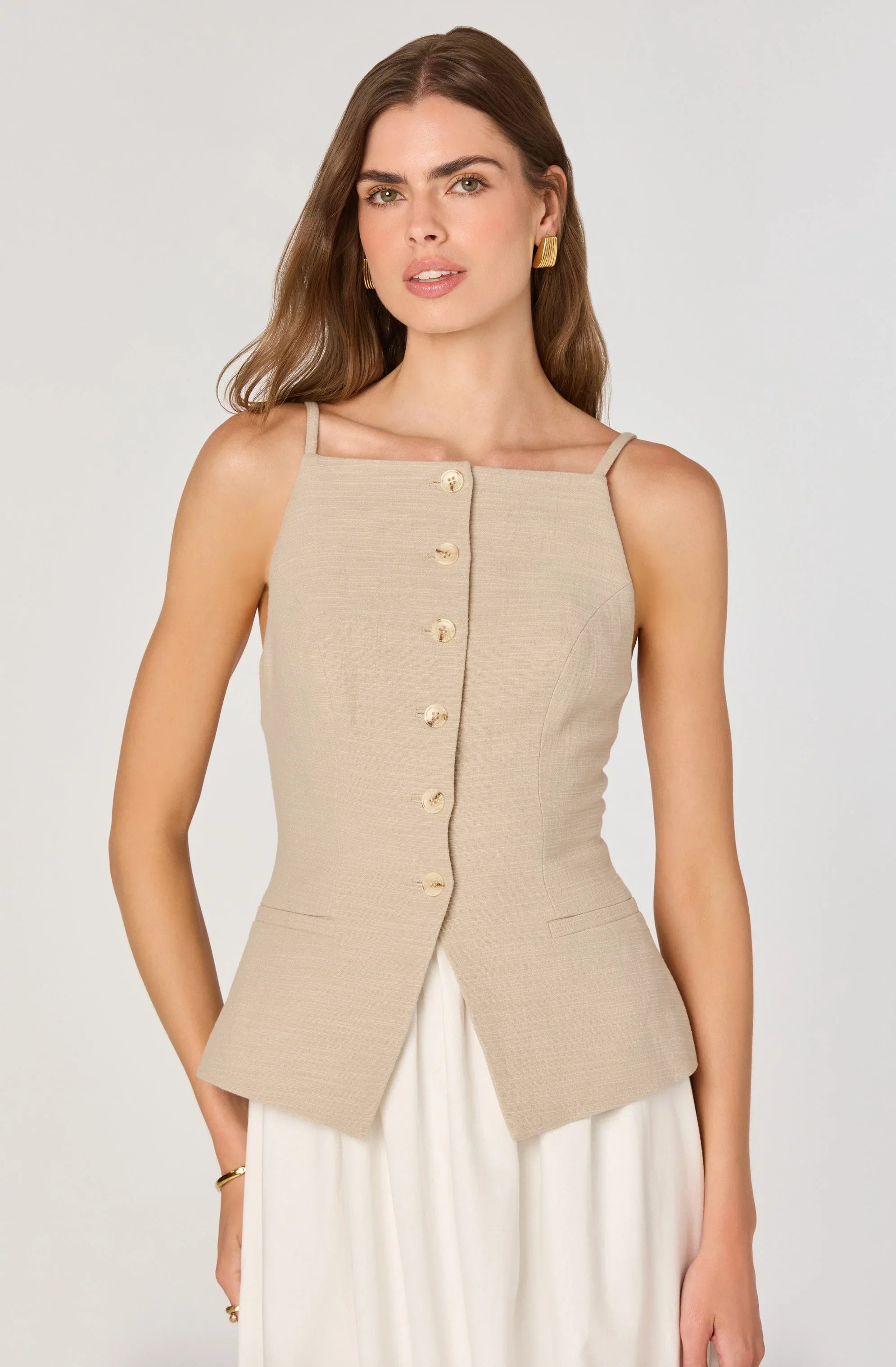 Lbruh Longline Vest Mixed Media Dress