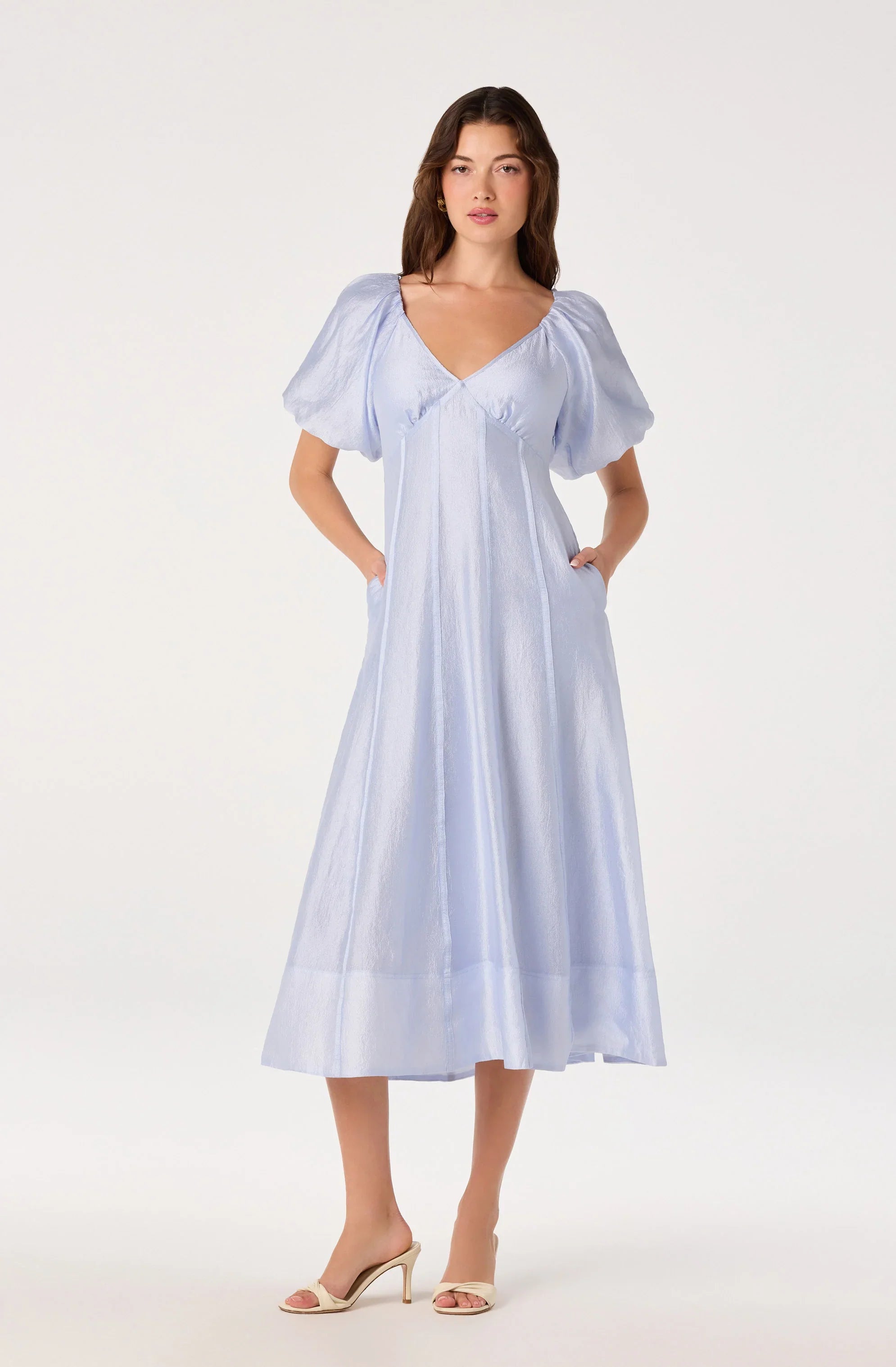 Inixyf Kathaleya Puff Sleeve Midi Dress