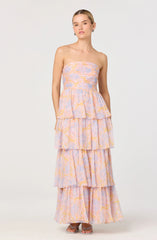 Lbruh Anisha Strapless Tiered Ruffle Maxi Dress
