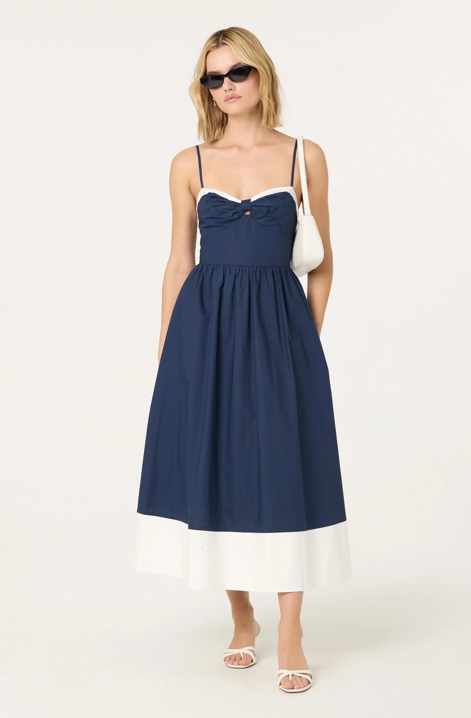Lbruh Contrast Sweetheart Midi Dress