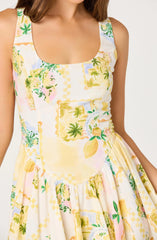 Inixyf Reina Paradise Print A-Line Mini Dress