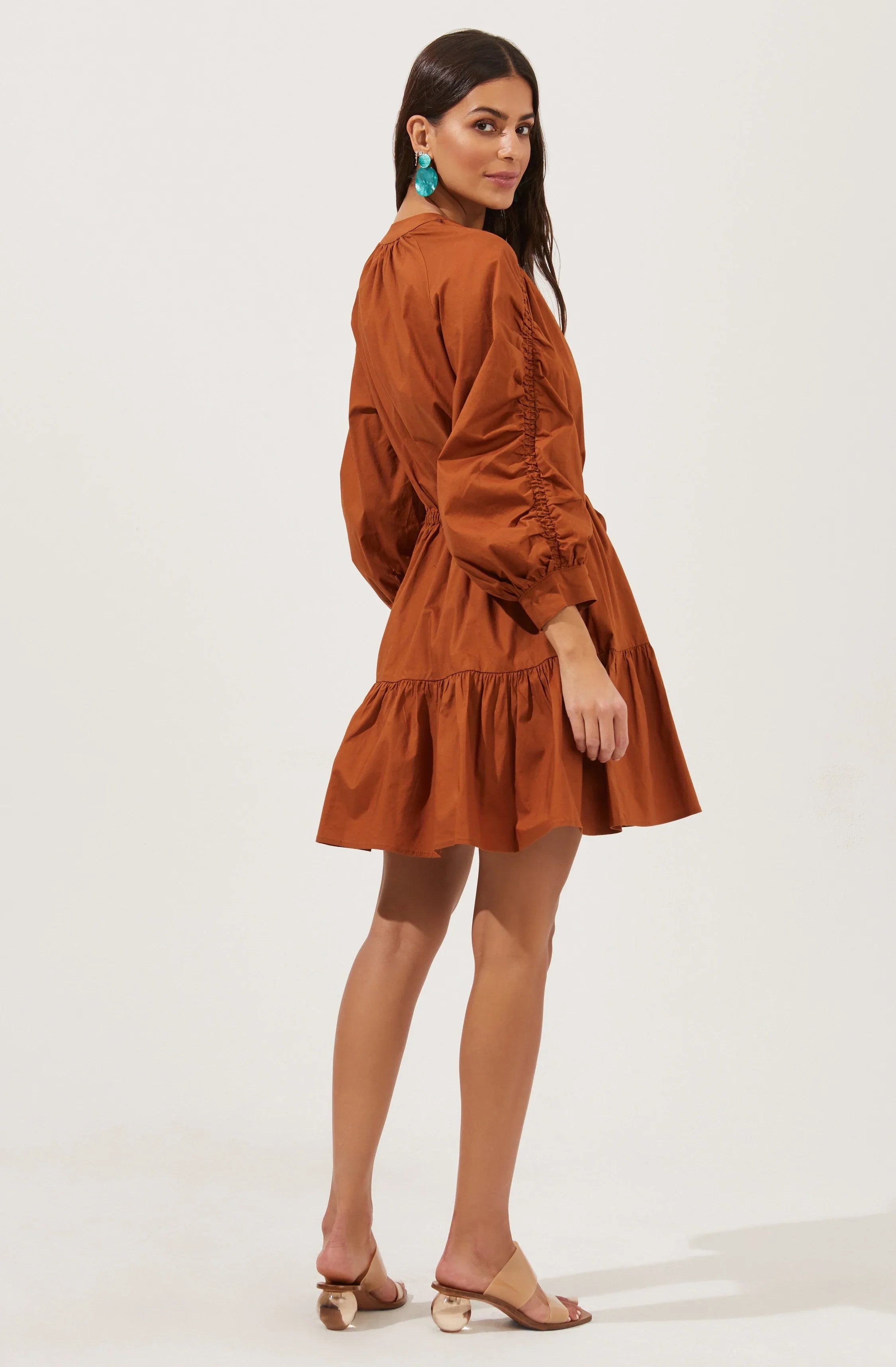 Lbruh Ruched Long Sleeve Dress