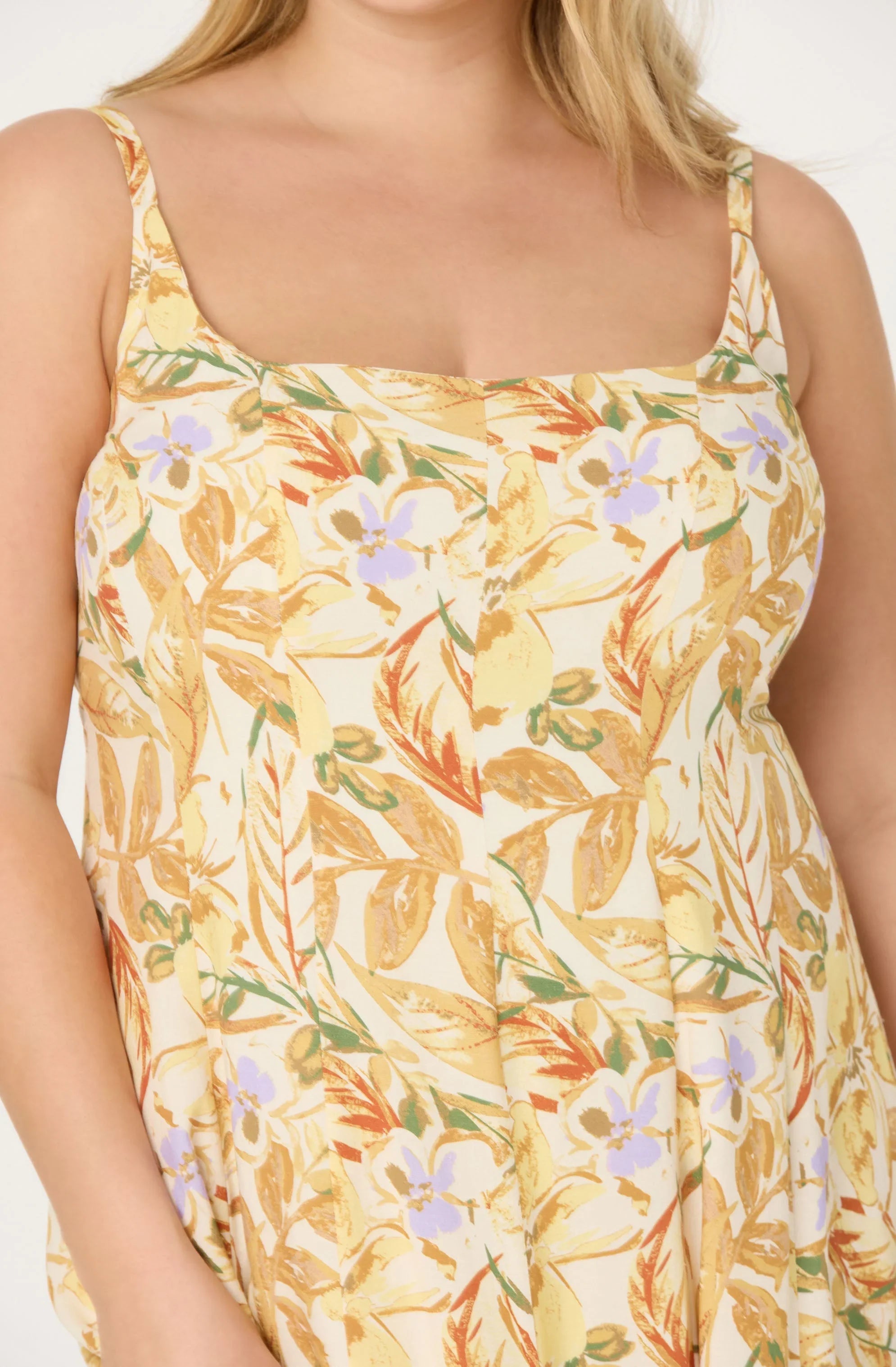 Lbruh Jaleyah Paneled Flare Floral Midi Dress