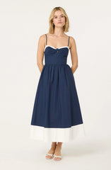 Lbruh Contrast Sweetheart Midi Dress