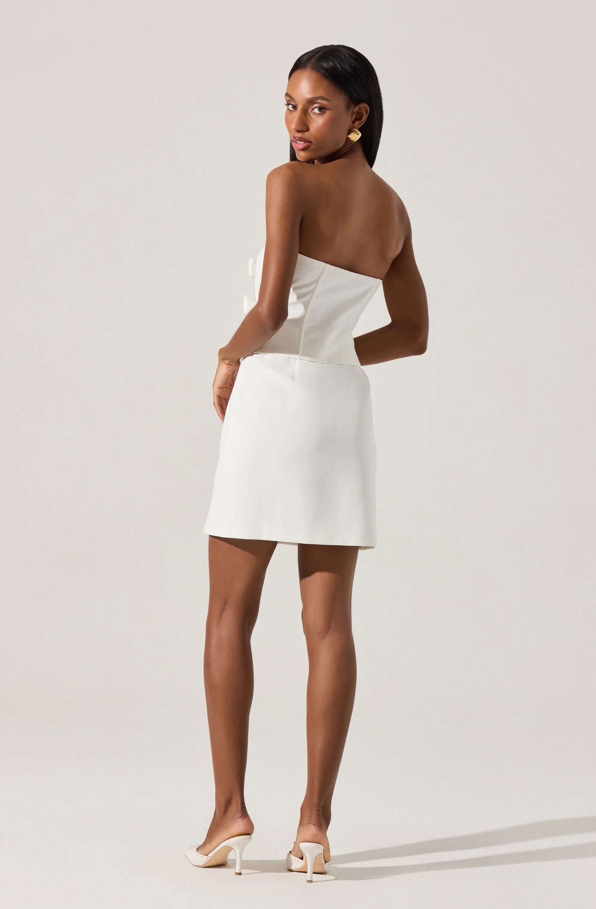 Lbruh Strapless Layered Bow Mini Dress