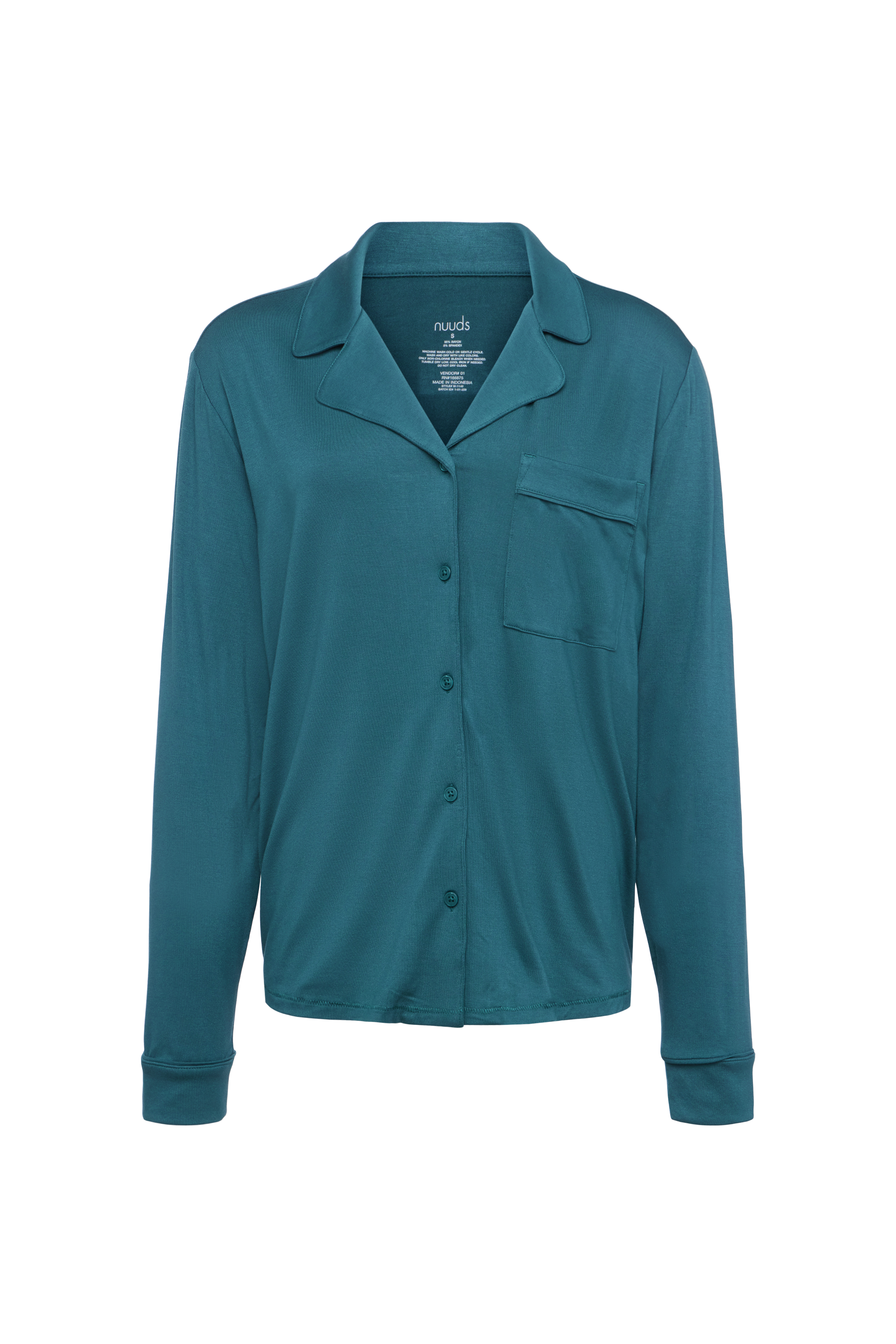Long Sleeve Button-Up Pajama Shirt | Ocean