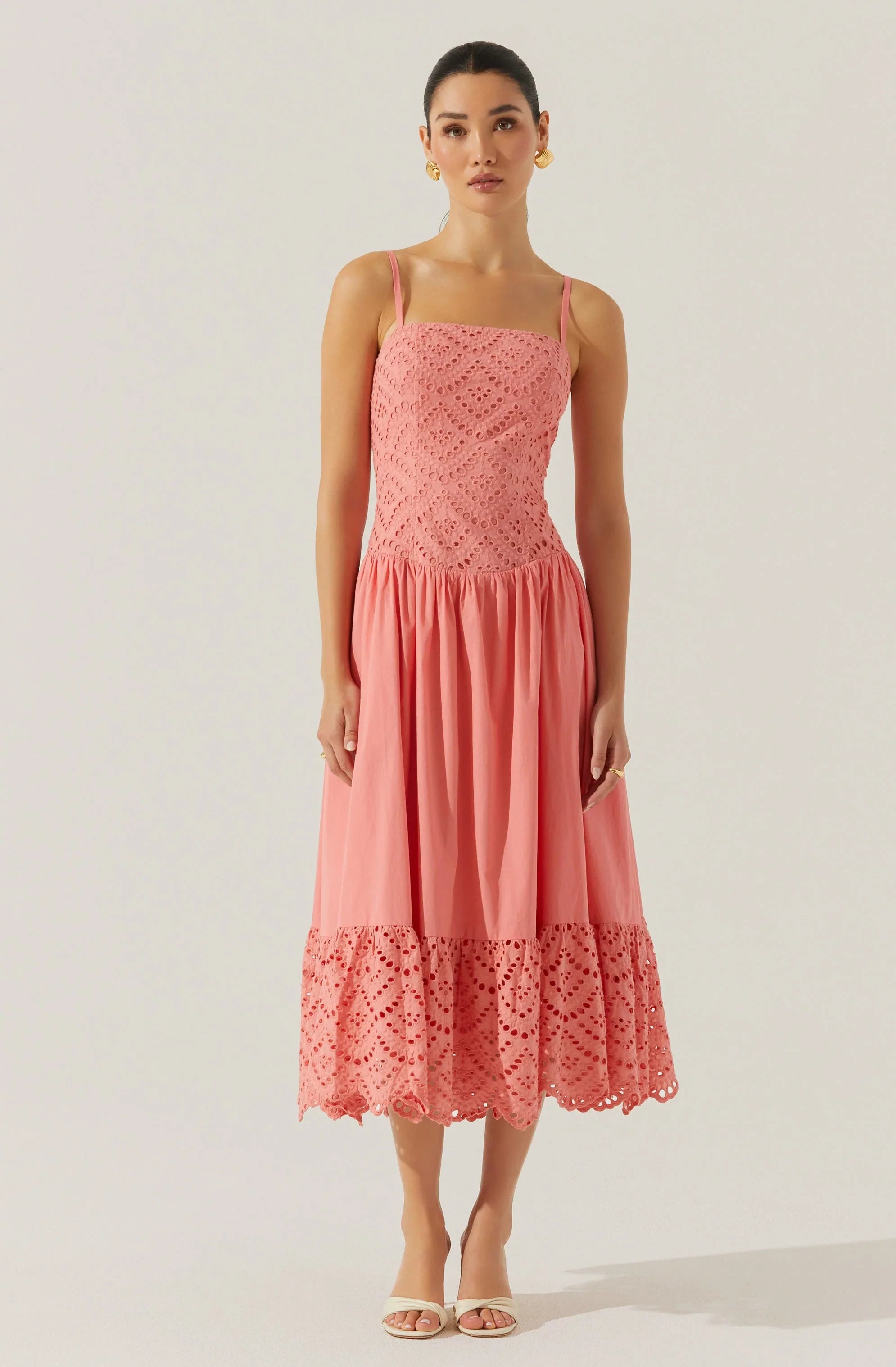 Lbruh Nathalia Eyelet Midi Dress