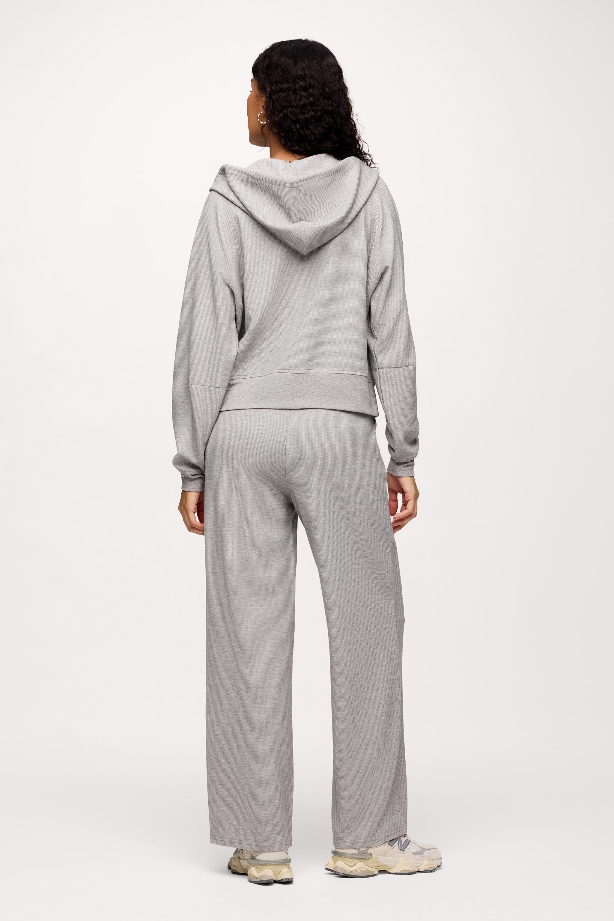Performance Waffle Zip-Up Hoodie | Heather Grey