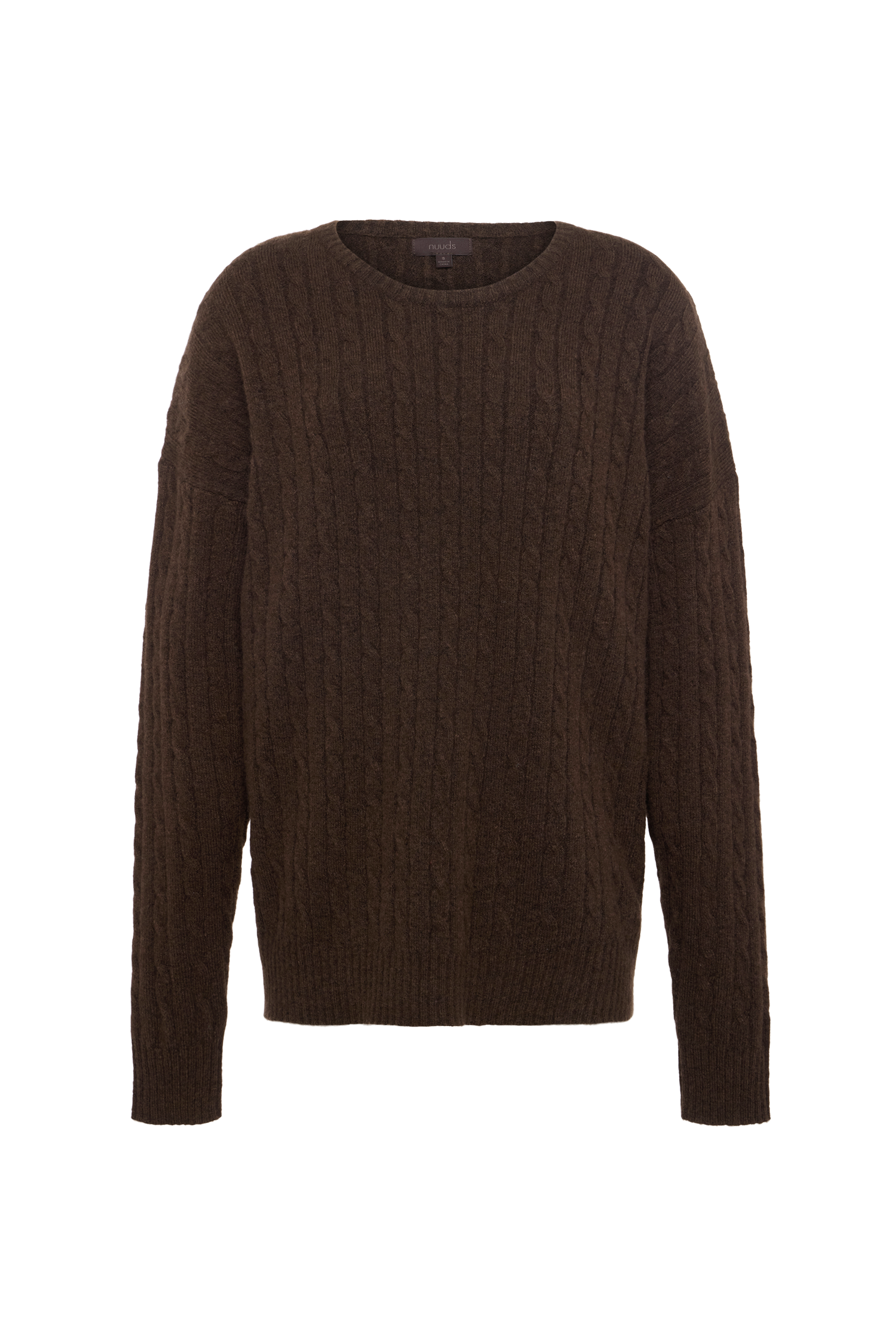 Cozy Knit Cable Crewneck Sweater | Heather Espresso