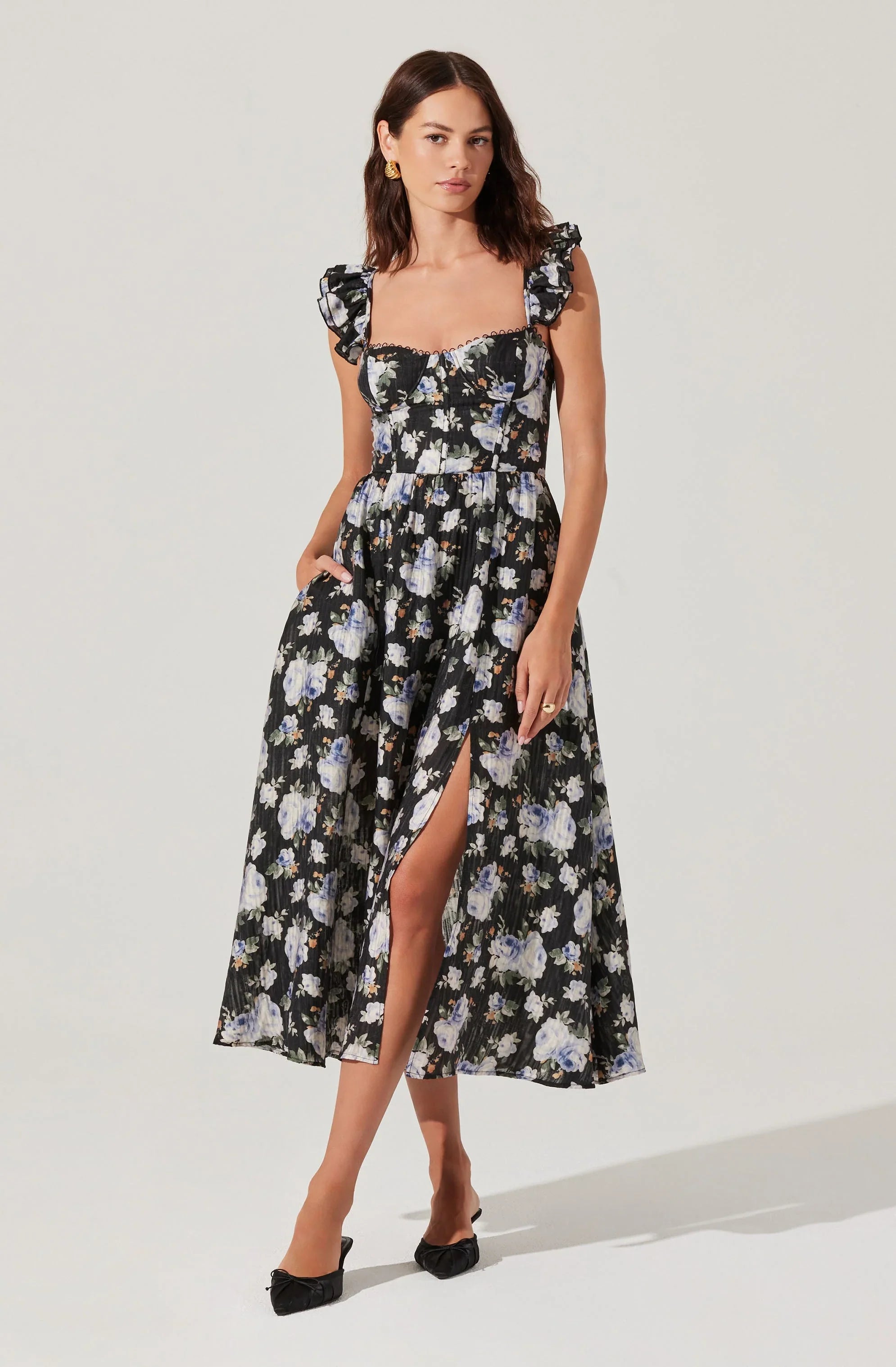 Lbruh Wedelia Floral Bustier Midi Dress