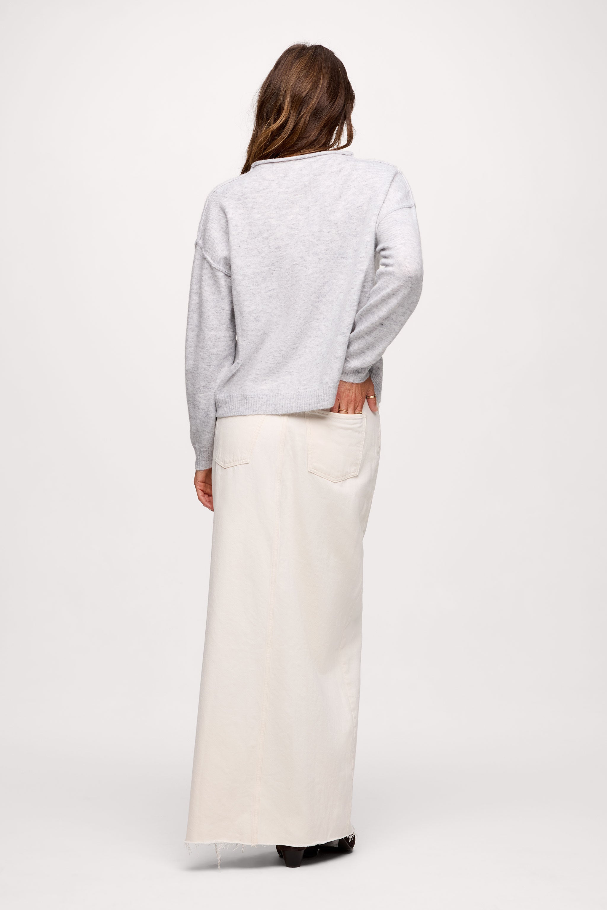 Cozy Knit Mockneck Sweater | Heather Grey