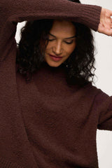 Boucle Crewneck Sweater | Espresso