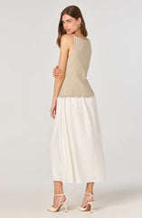 Lbruh Longline Vest Mixed Media Dress