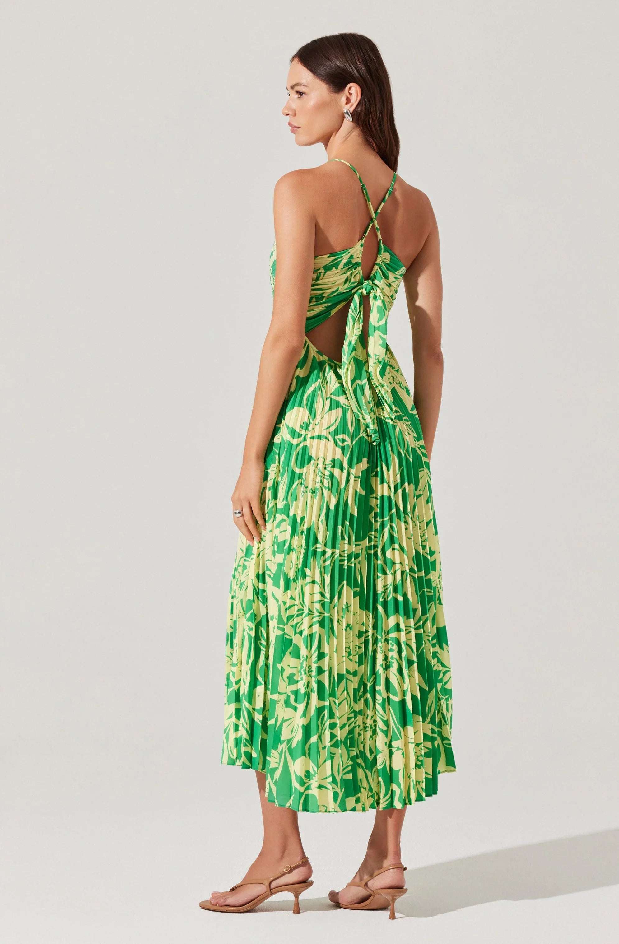 Inixyf Blythe Floral Plisse Midi Dress