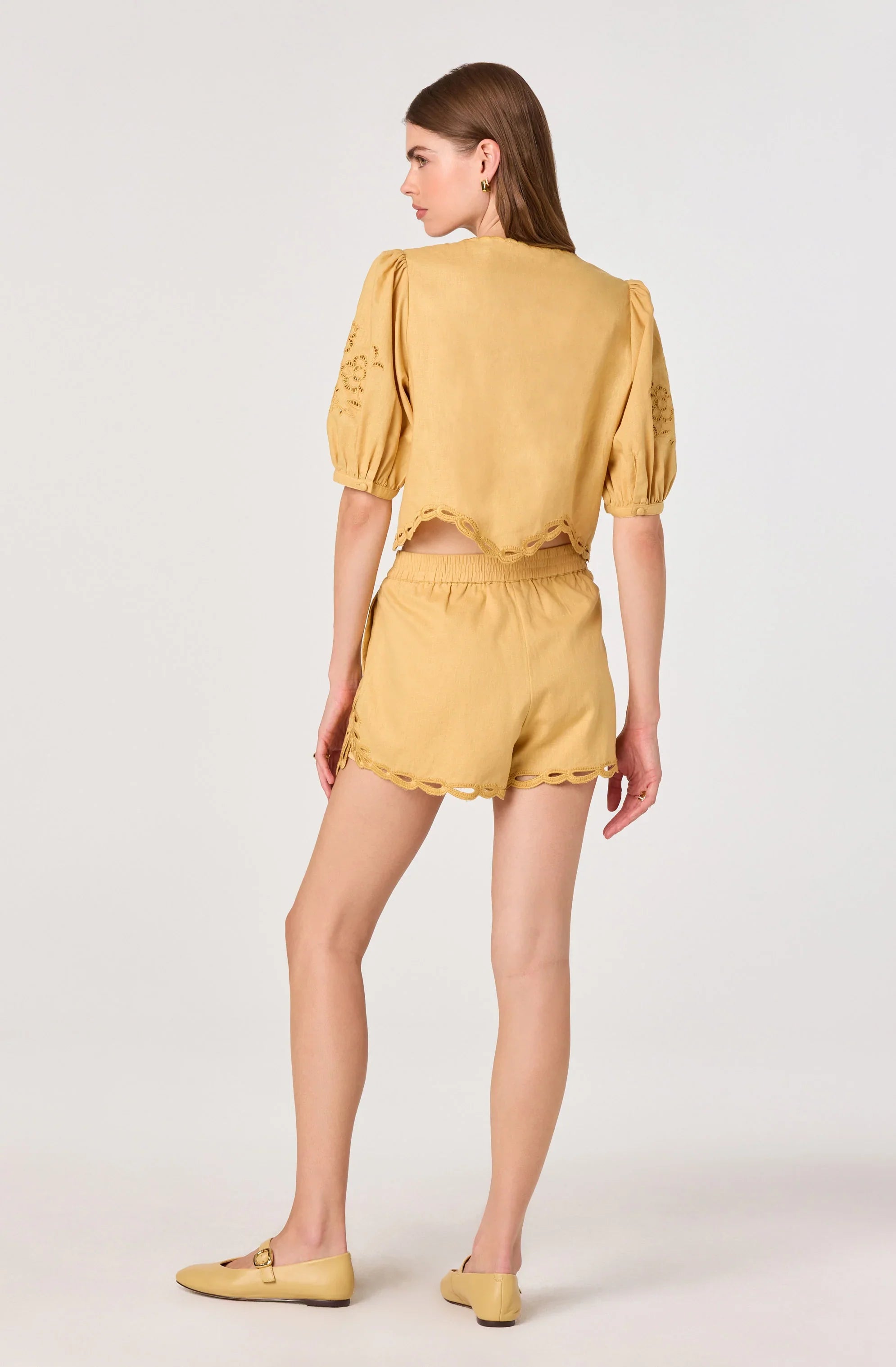 Inixyf Joellyn Embroidered Puff Sleeve Top