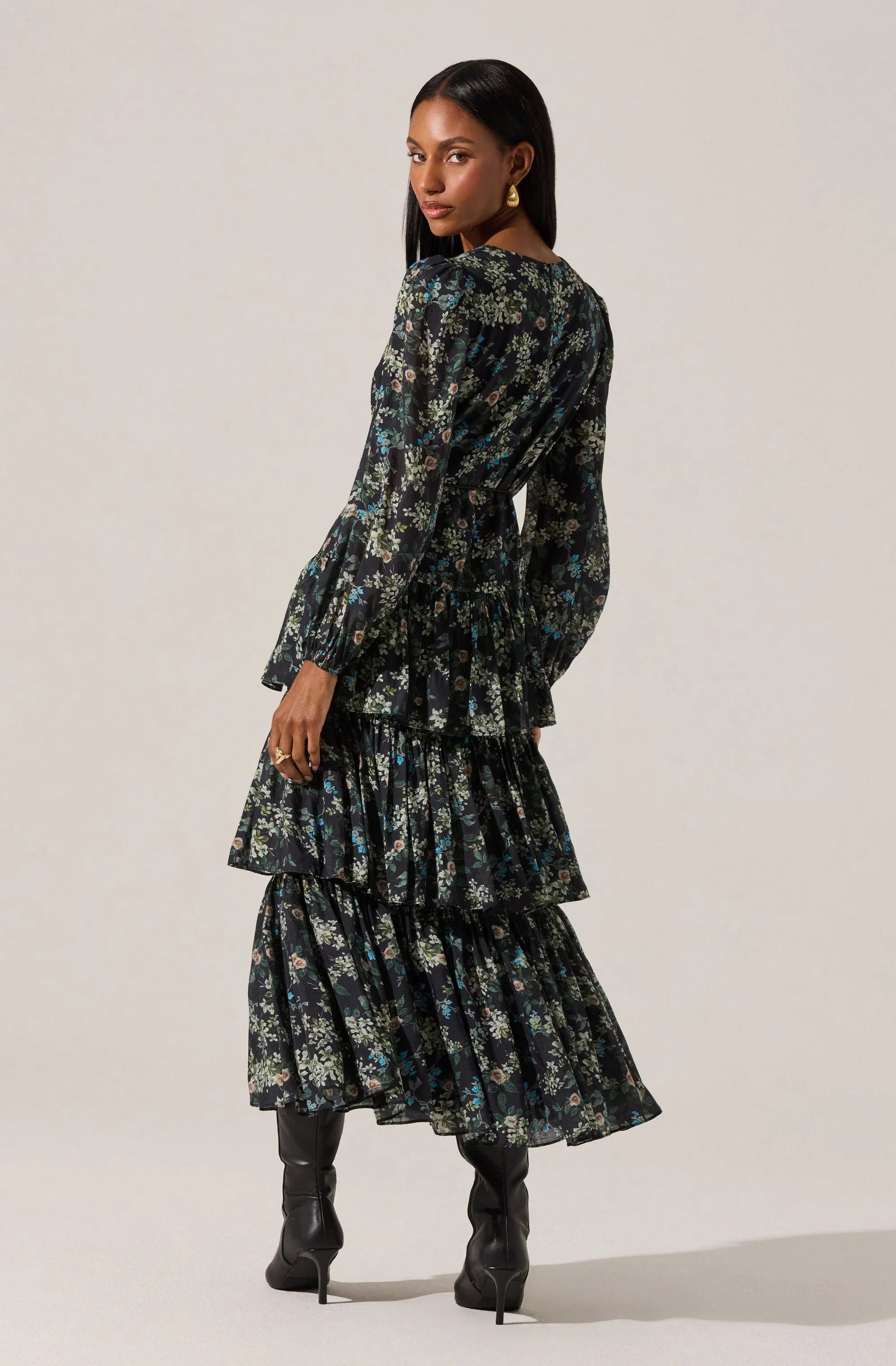 Lbruh Franchesca Tiered Ruffle Floral Maxi Dress