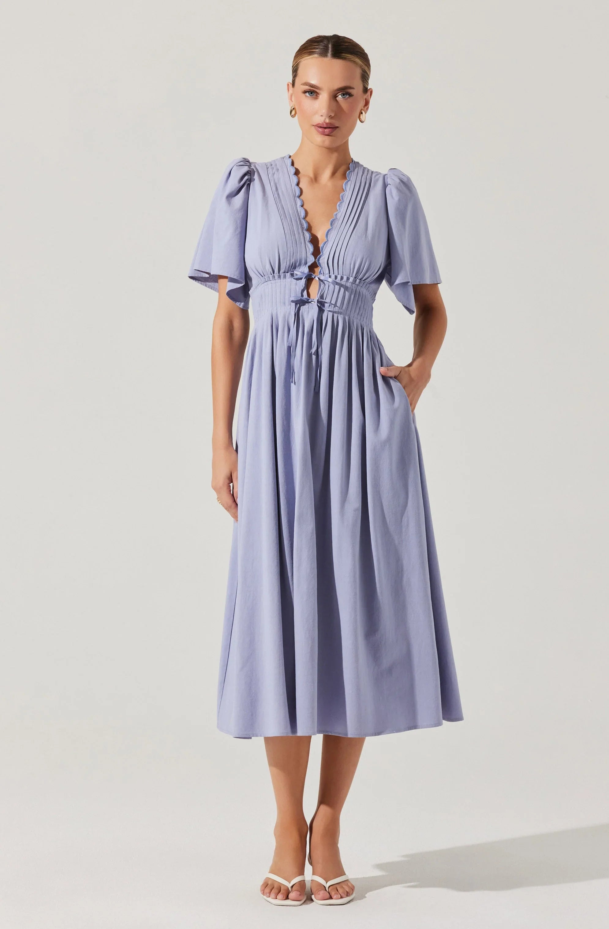 Lbruh Hadleigh Scallop Trim Midi Dress