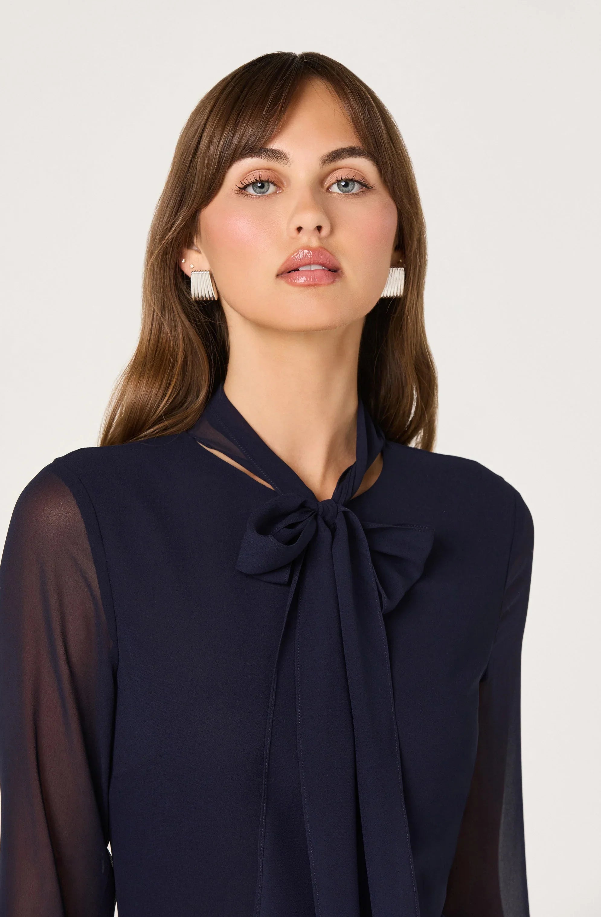 Lbruh Tie Neck Midi Dress