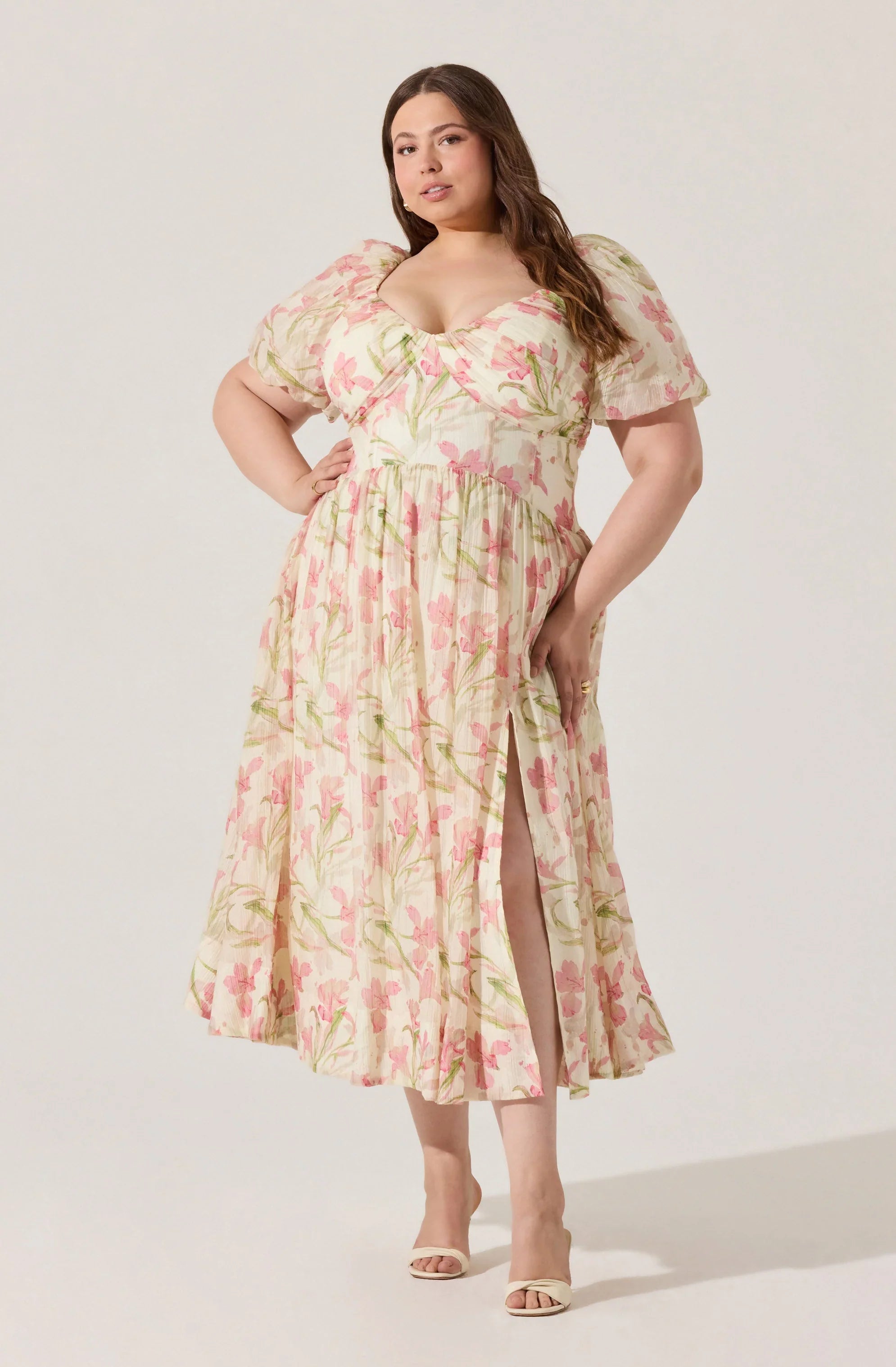 Lbruh Sasilia Floral Puff Sleeve Dress