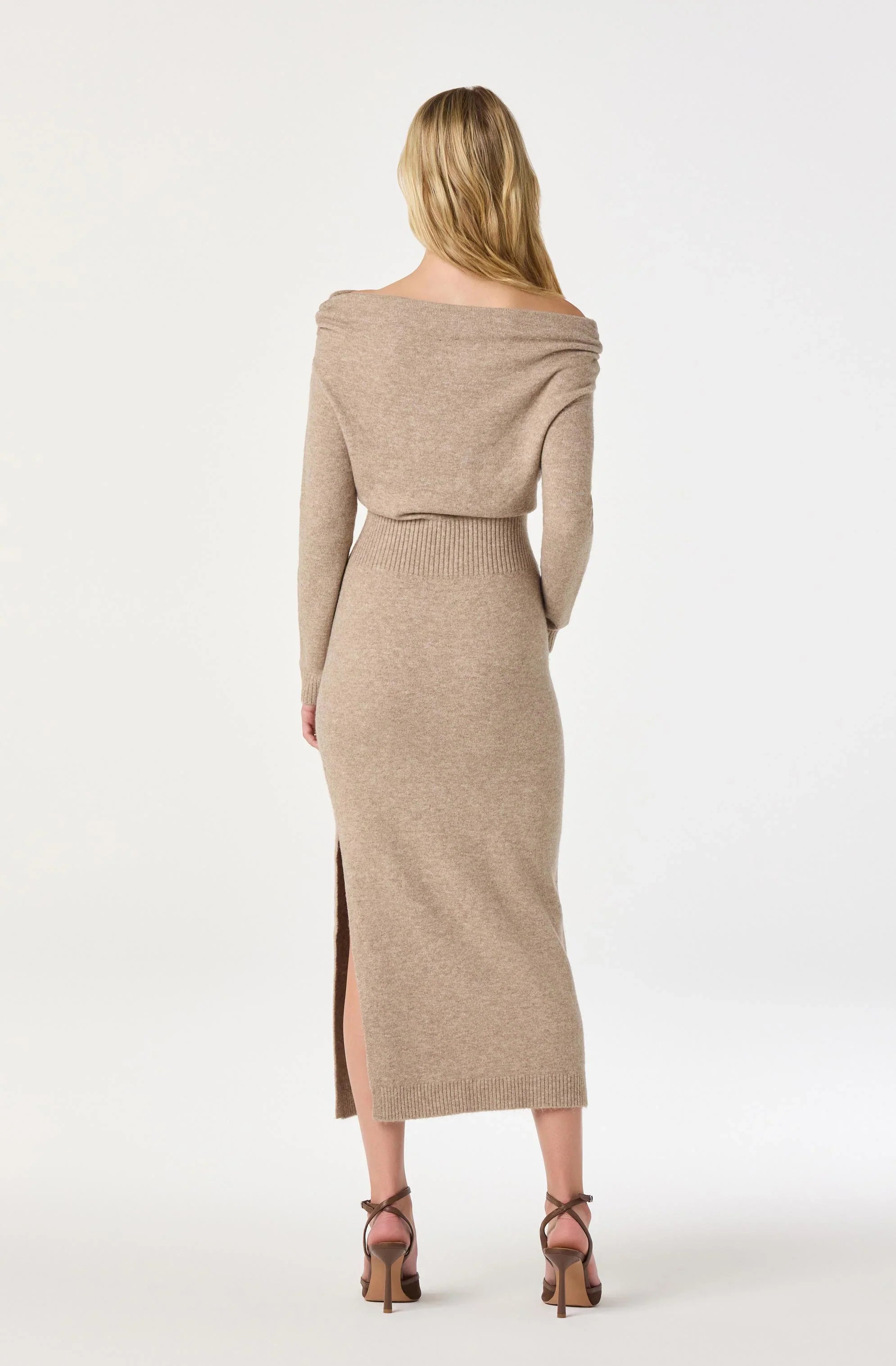 Lbruh One Shoulder Midi Sweater Dress