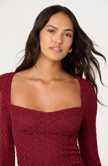 Lbruh Tamia Floral Lace Bustier Midi Dress