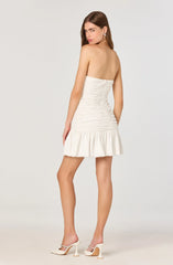 Lbruh Strapless Ruched Mini Dress