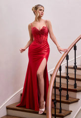 Svetlana Gown - Beaded Illusion Corset Dress