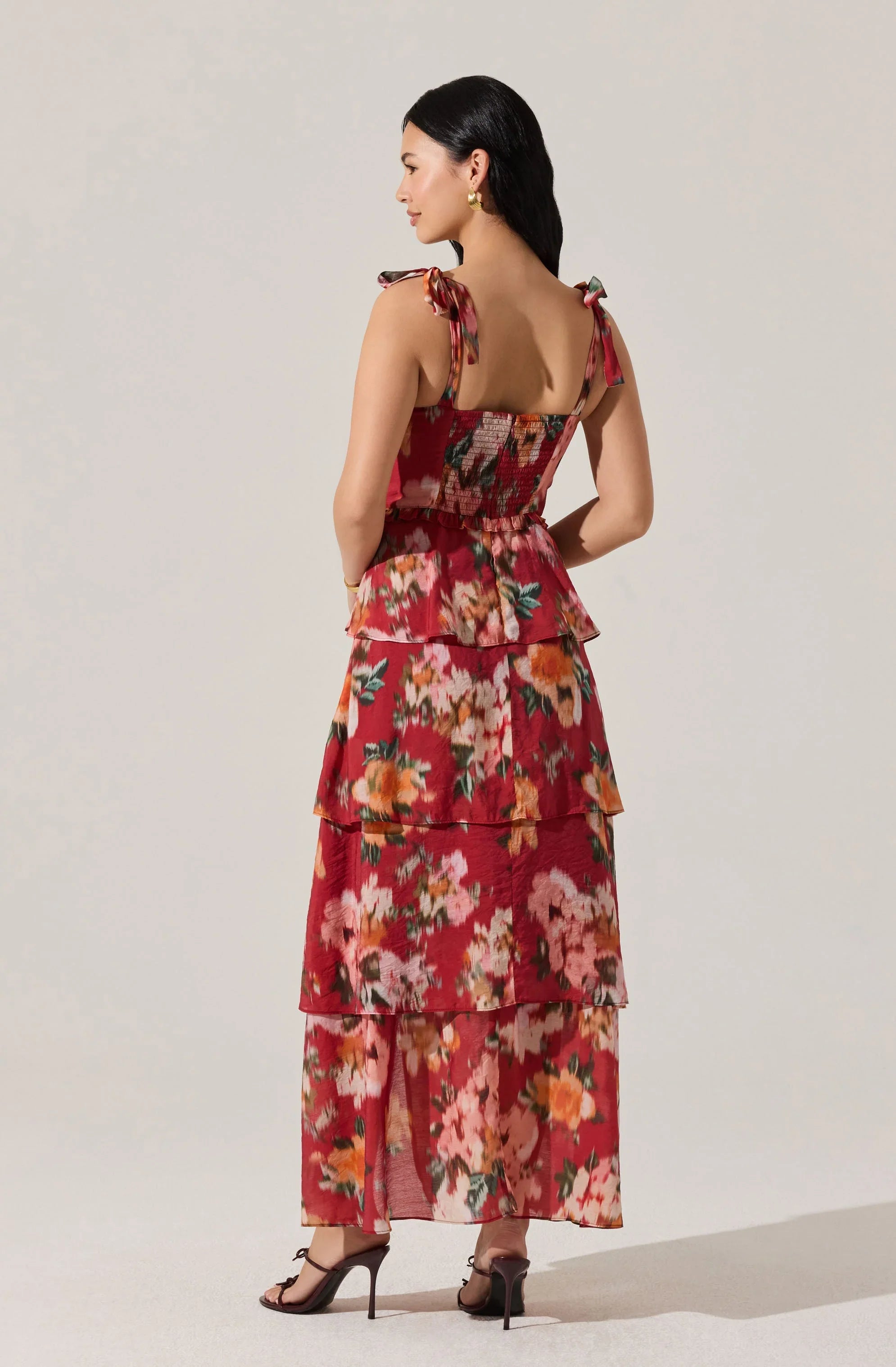 Lbruh Mellorie Sweetheart Tiered Floral Maxi Dress