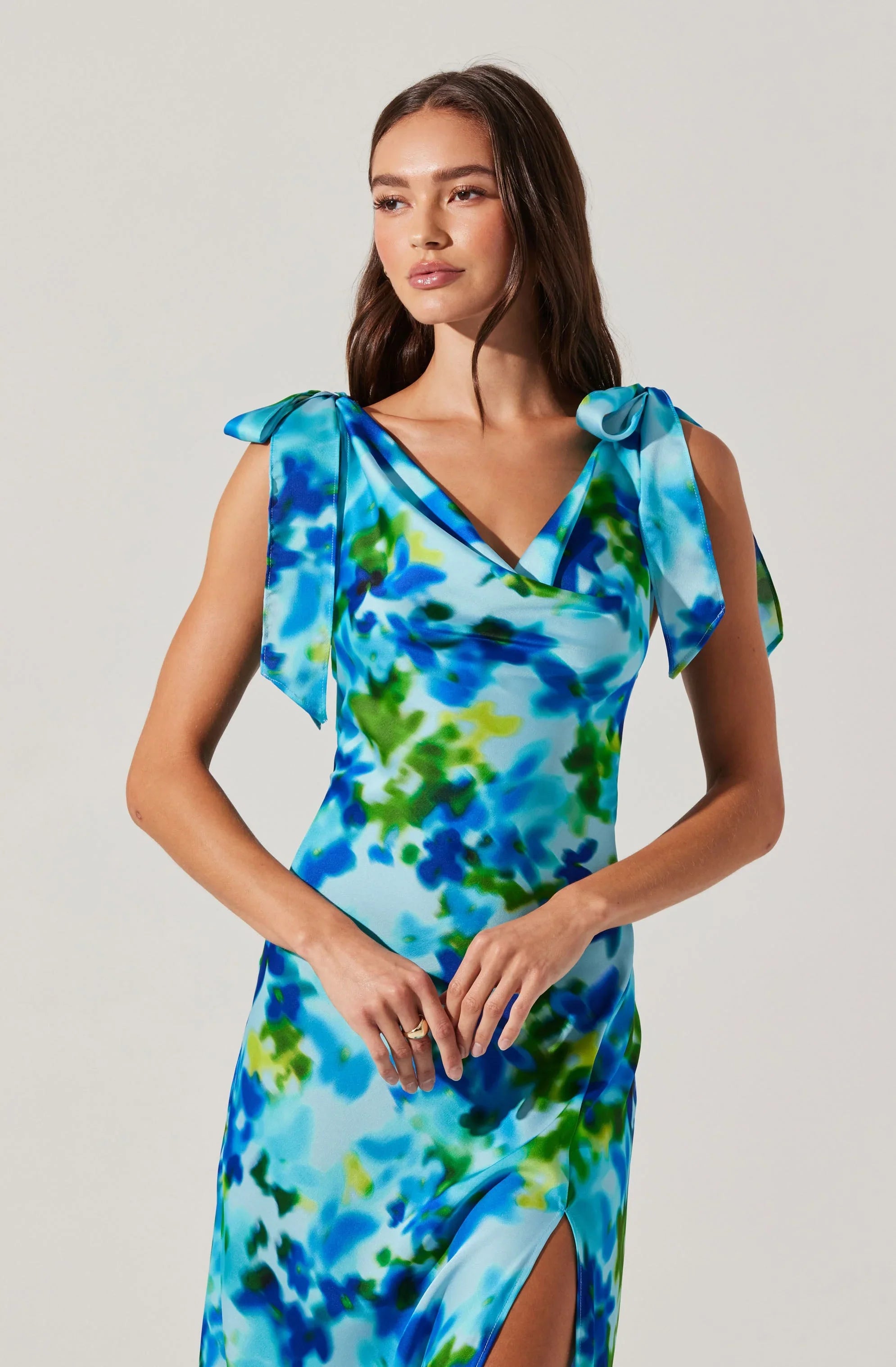 Lbruh Allexina Satin Cowl Neck Midi Dress