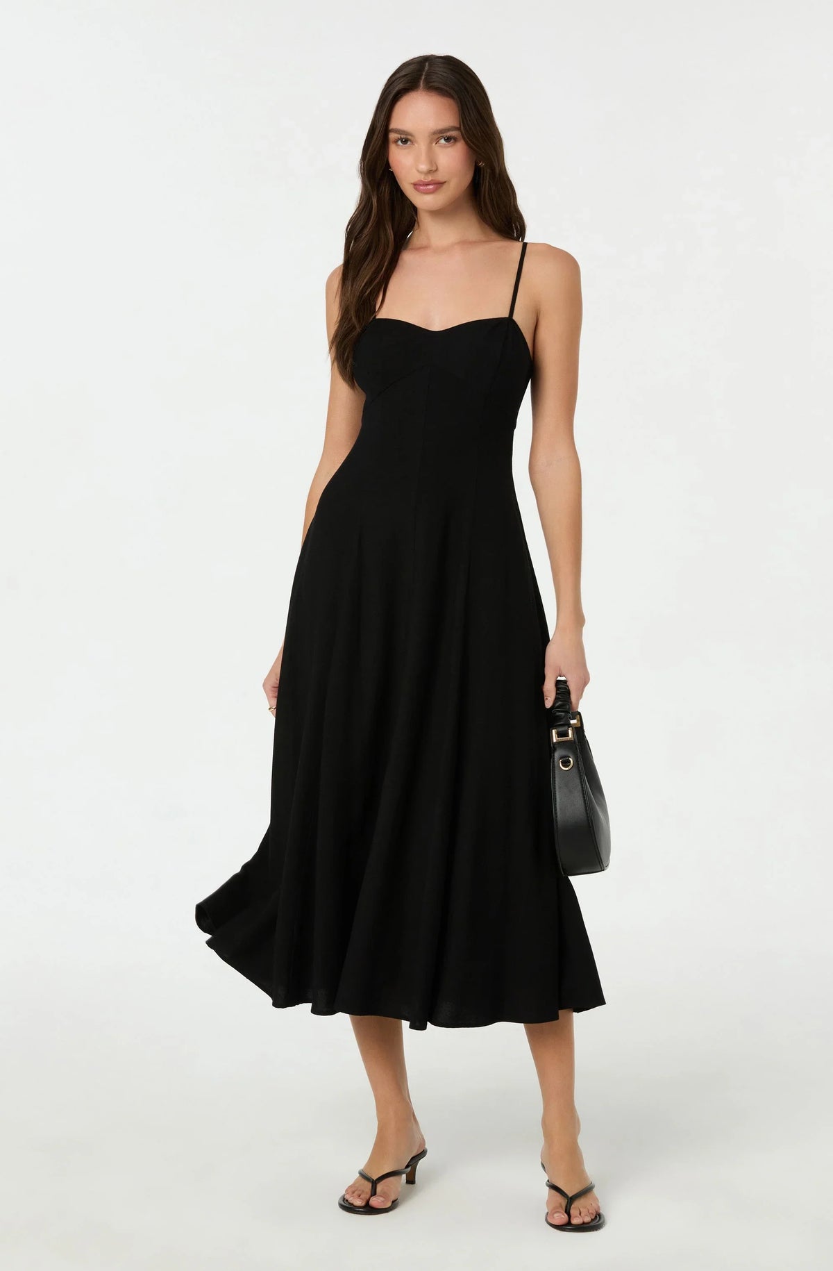Lbruh Linen-Blend A-Line Midi Dress