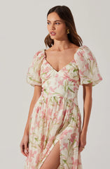 Lbruh Sasilia Floral Puff Sleeve Dress