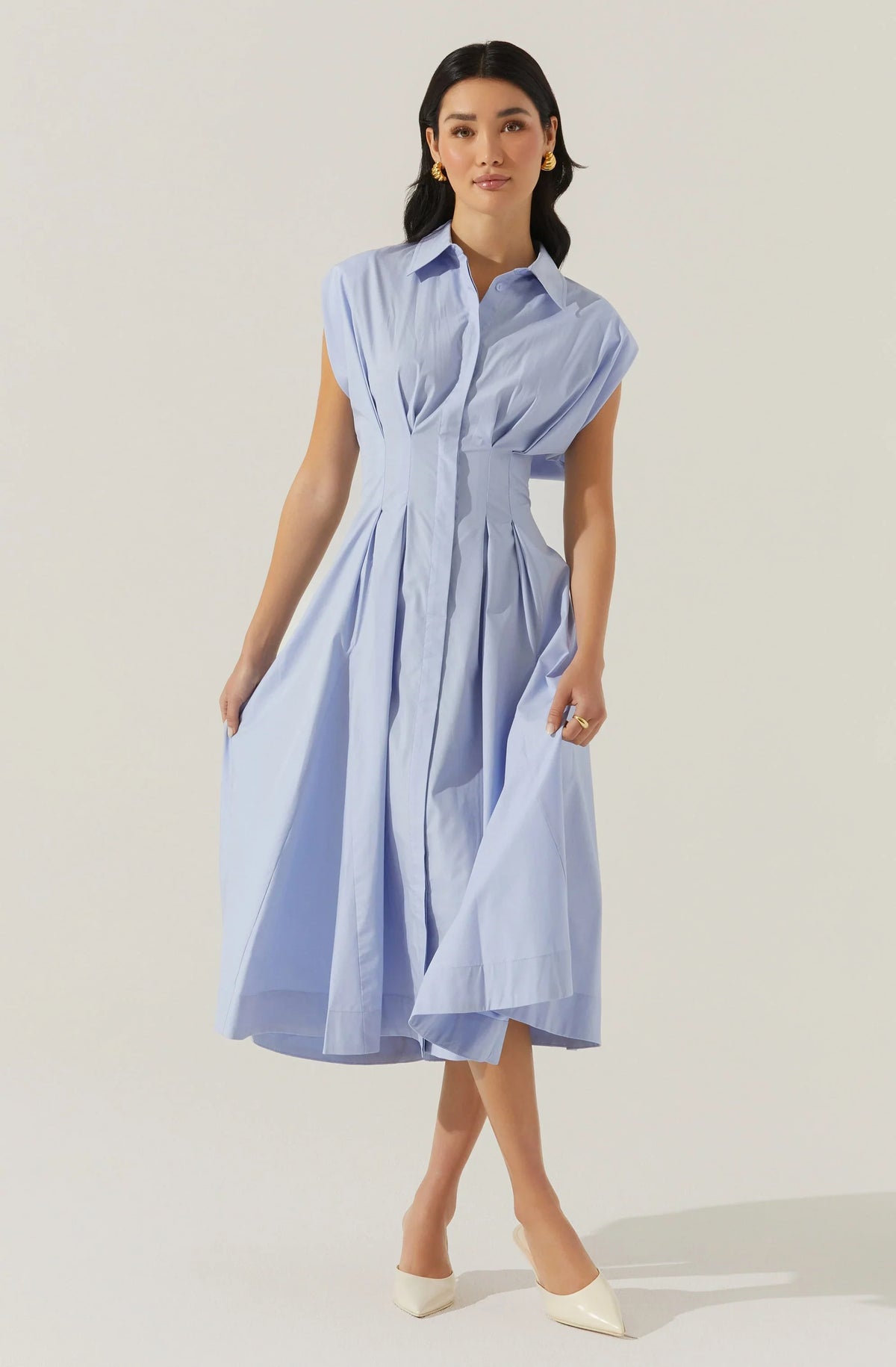 Lbruh Beckett Tapered Waist Pleated Dress