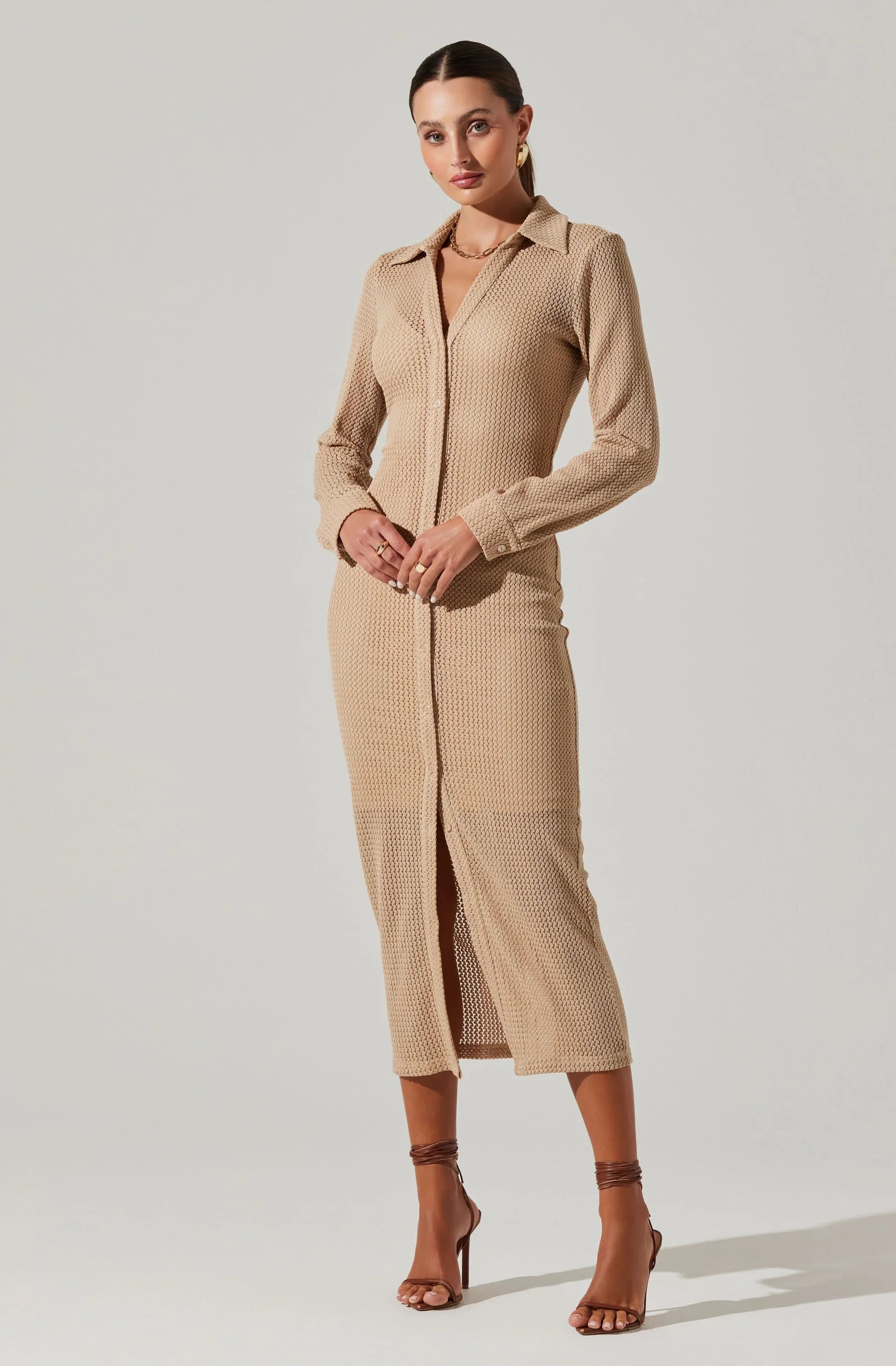Lbruh Tawna Open Stitch Midi Dress