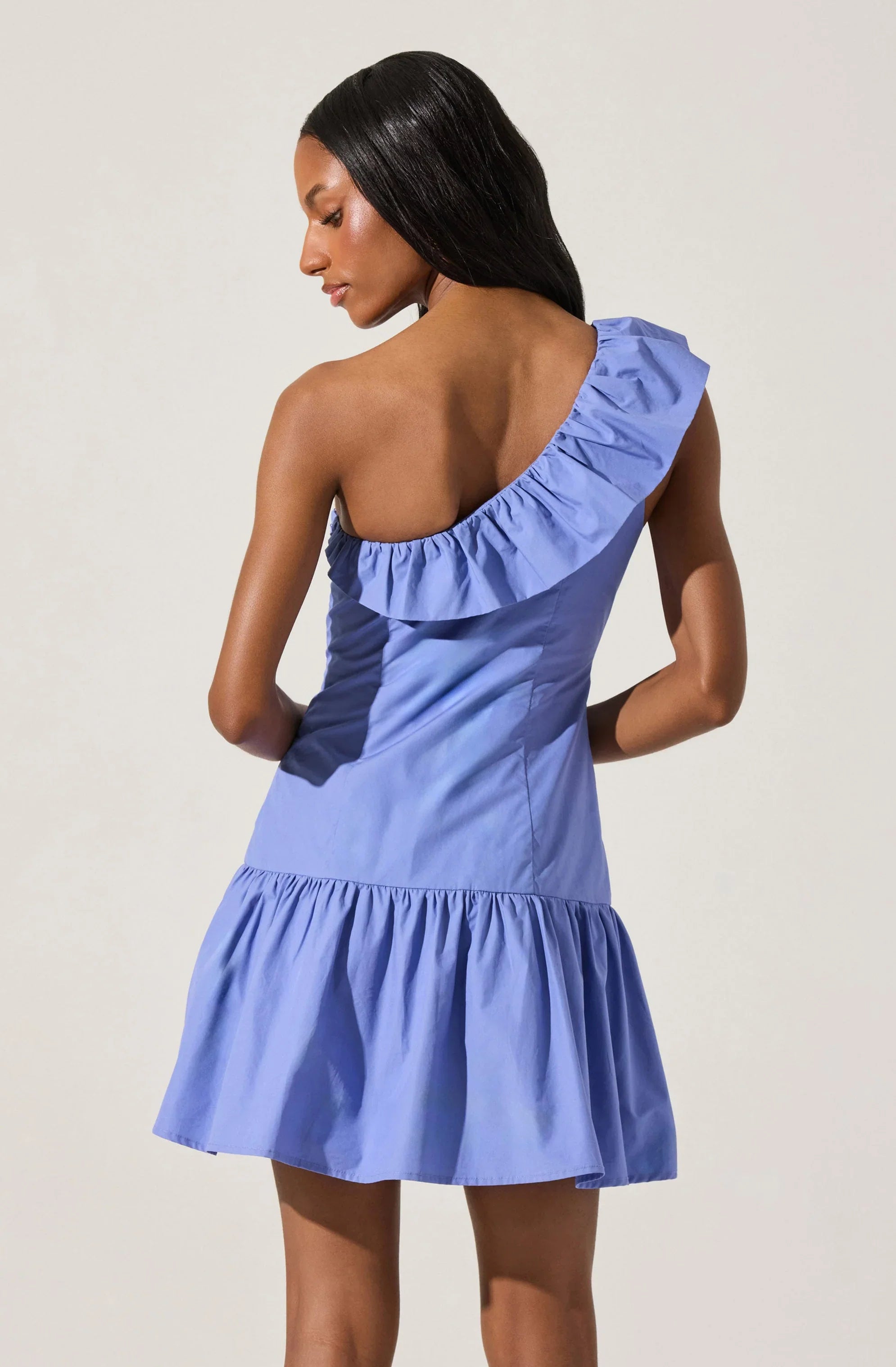 Lbruh One Shoulder Ruffle Mini Dress
