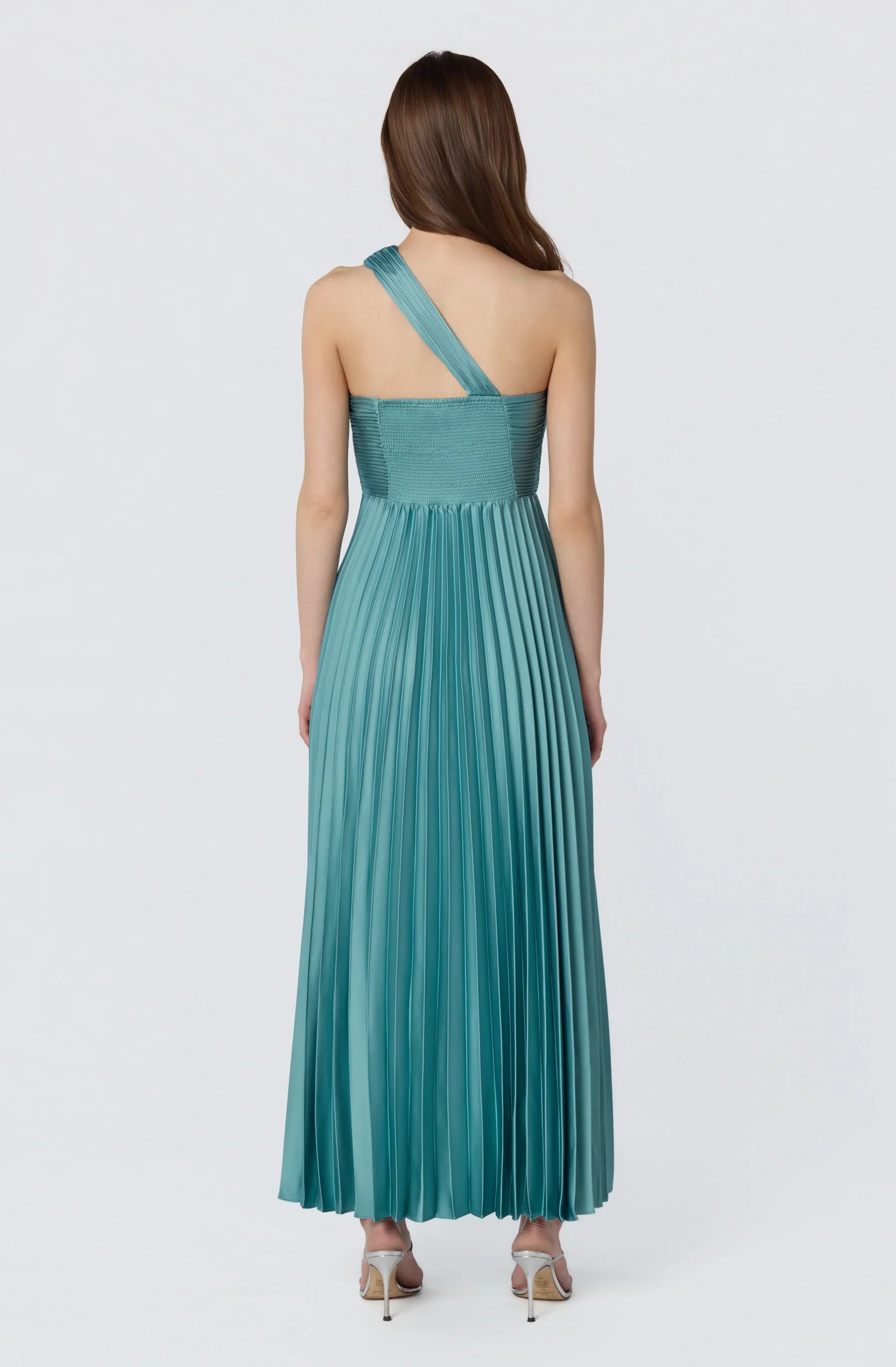 Inixyf Rasya One-Shoulder Pleated Maxi Dress