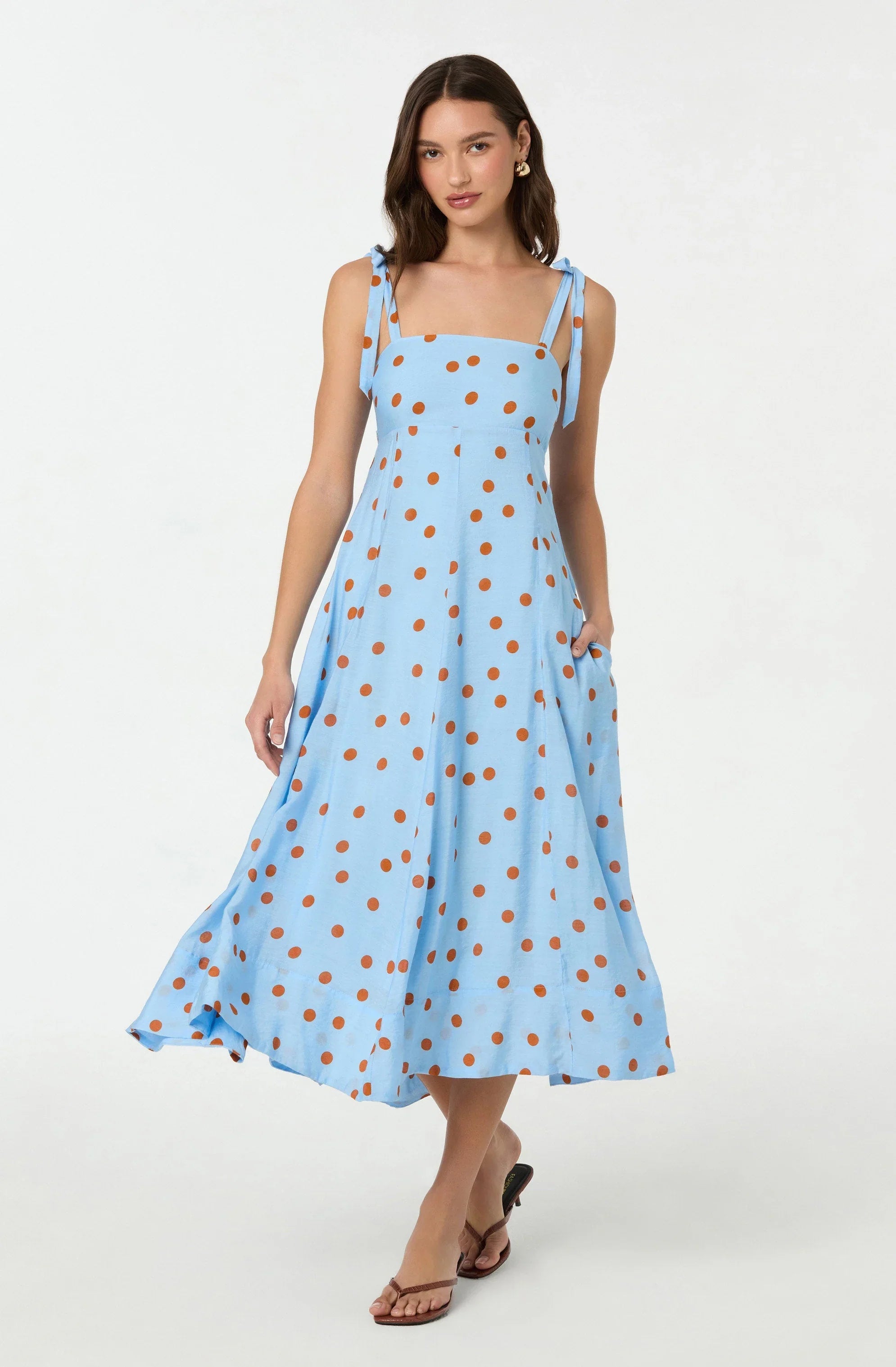 Lbruh Lilliana Polka Dot Midi Dress